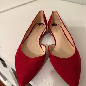Nine West Red Pointed Flats